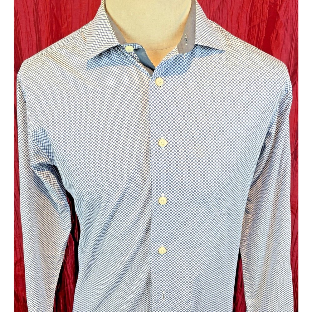 Mens Talia Blue Check Cotton LS Casual Shirt sz Med
